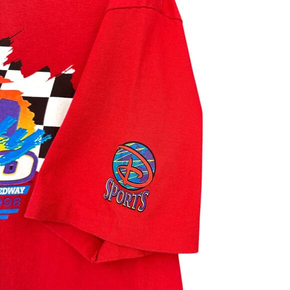 Disney Red Indy 200 Vintage 1998 Checkered Flag Short Sleeves T-shirt XL‎ - Picture 3 of 9